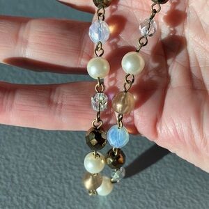 Sabika Beaded Necklace with Carved Coral-Tone Pendant – Signed